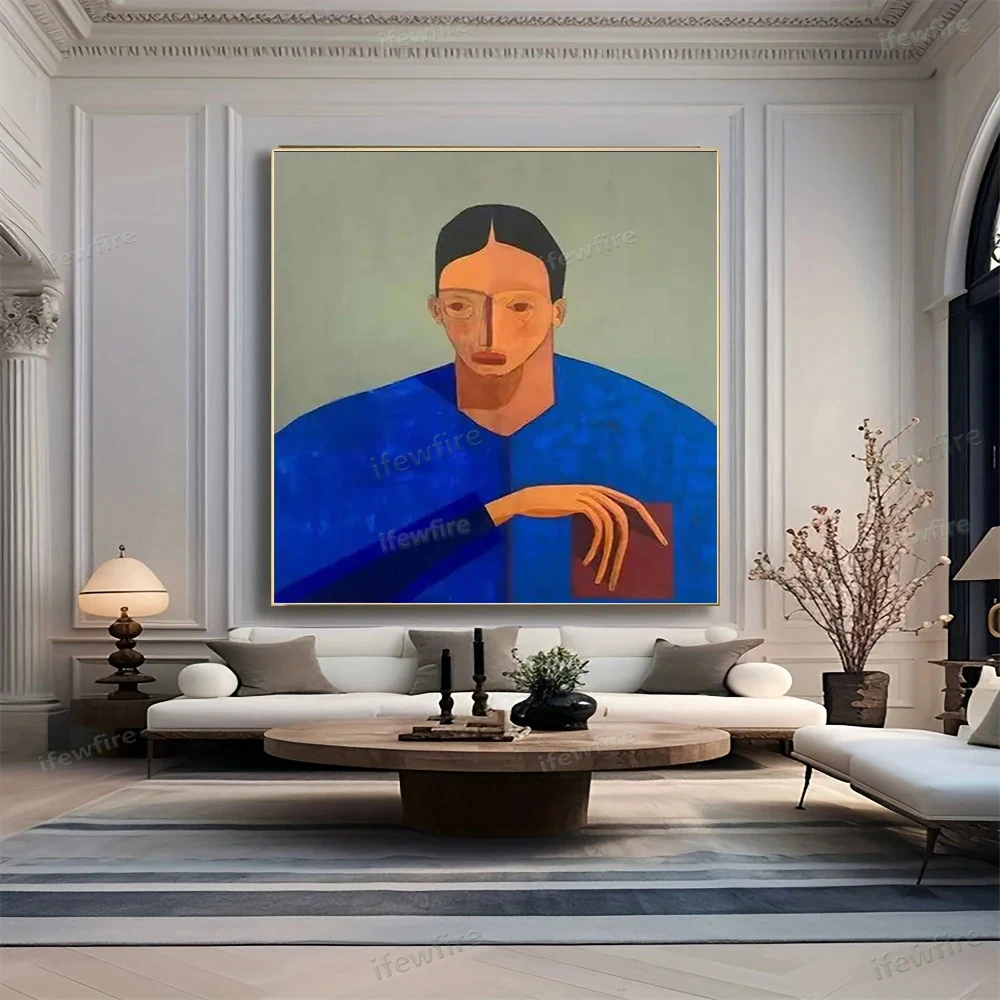 

Household Items Hand-Painted Modern Abstract Oil Painting Figure Painting Gold Leaf Texture Canvas Painting Entrance Wall Art