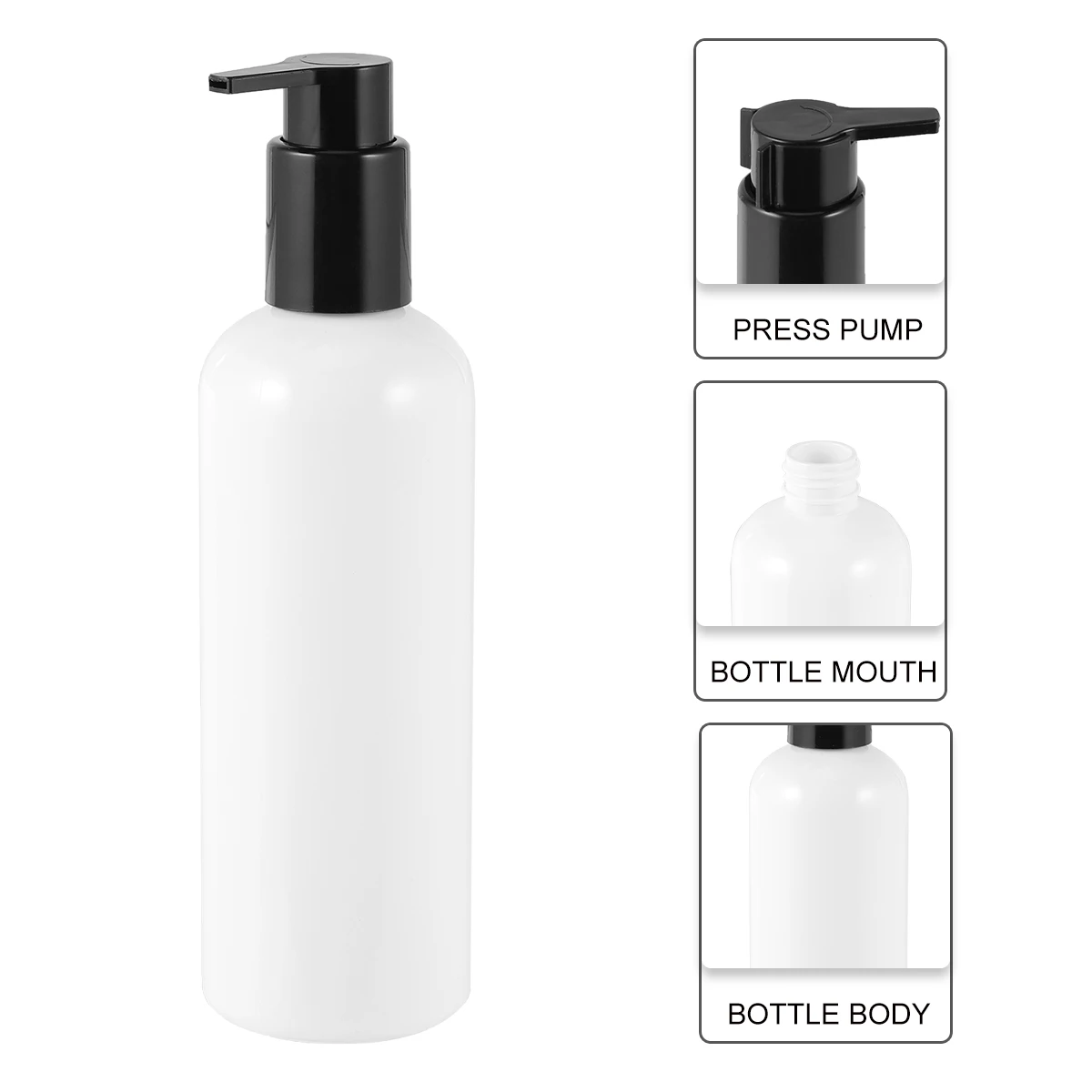 

10 Pcs 300ml Reusable Pump Empty Bottles Shampoo Lotion Containers Plastic Dispenser Refillable Travel Home Storage