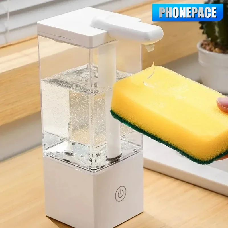 Nouveau distributeur de savon automatique sans contact, batterie intégrée de 1500MAh, Type C, Rechargeable, haute capacité, distributeur de détergent de nettoyage