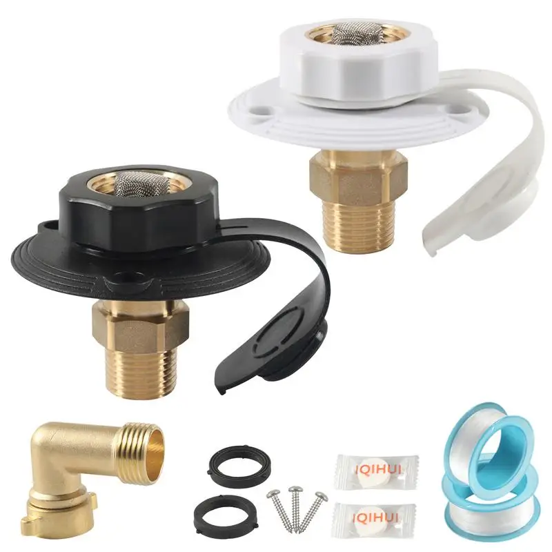 RV Water Inlet Connection Brass Sturdy City Water Inlet RV Valve With Check Valve Multifunctional RV Water Connection Fittings