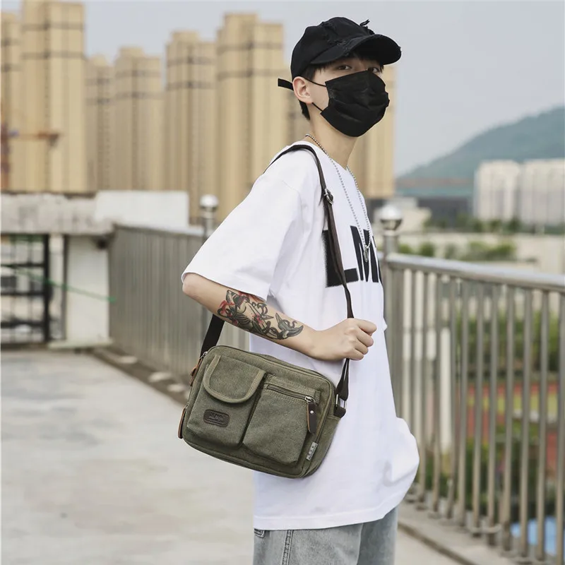 Autumn New Canvas Bag Men\'s Shoulder Bags Retro Casual Messenger Bag men handbags bolsos de hombre men bag travel crossbody bags