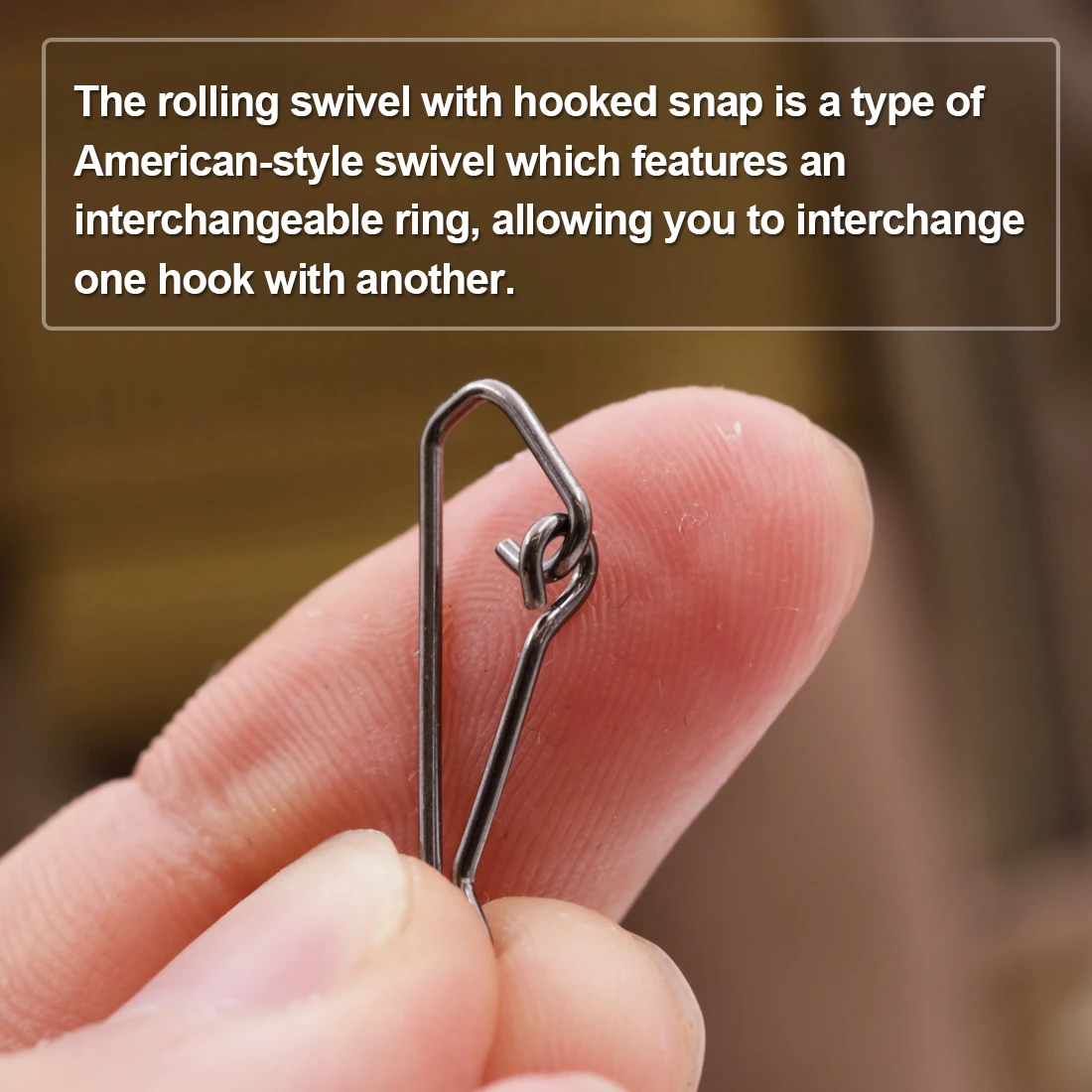 FishTrip 50Pcs Rolling Swivel Hooked Snap Fishing Swivel Snap with Carabiner Stainless Steel Fishing Connector