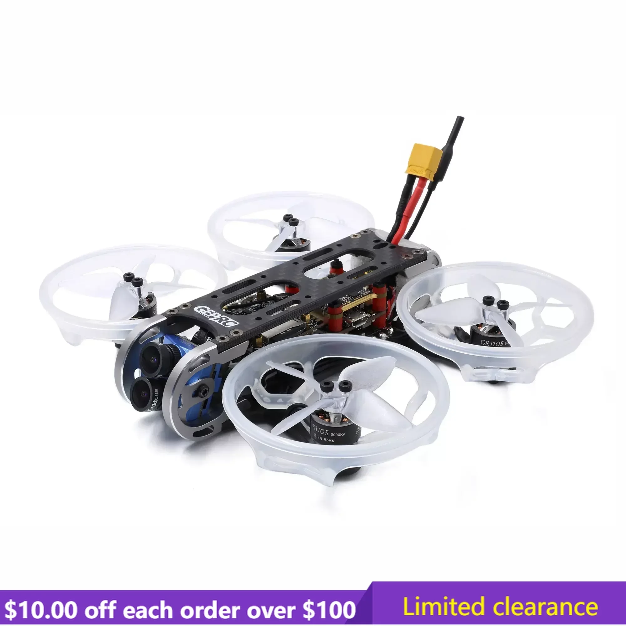 

Limited Clearance GEPRC CinePro 4K 2inch FPV Cinewhoop STABLE PRO F722 DUAL BLHELI32 35A 500mW Caddx Tarsier 4K GR1105 5000KV 4S