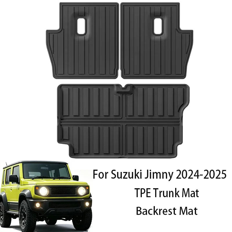 For Suzuki Jimny XL 5 Door 2024-2025 3D TPE Seat Backrest Mat All Weather Waterproof Anti slip Car Trunk Mat Interior Protector
