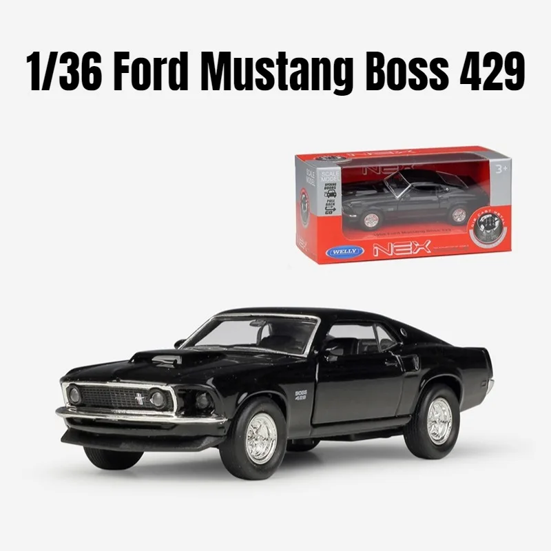 Speelgoedautomodel Mustang Boss 429 sedan trek terug om de deur te openen