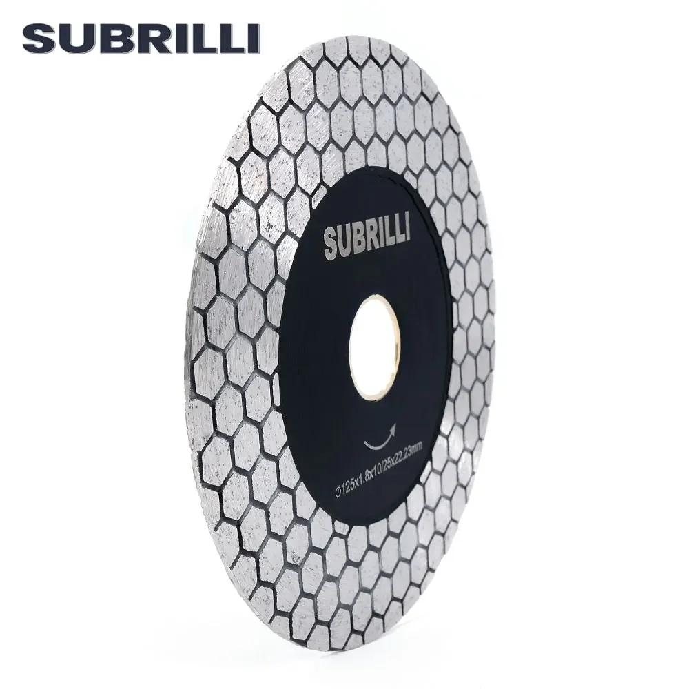 SUBRILLI 125Mm เพชรตัดใบมีดเซรามิคกระเบื้องพอร์ซเลนหินอ่อน5นิ้วเพชรล้อเจียรสำหรับลูกหมู