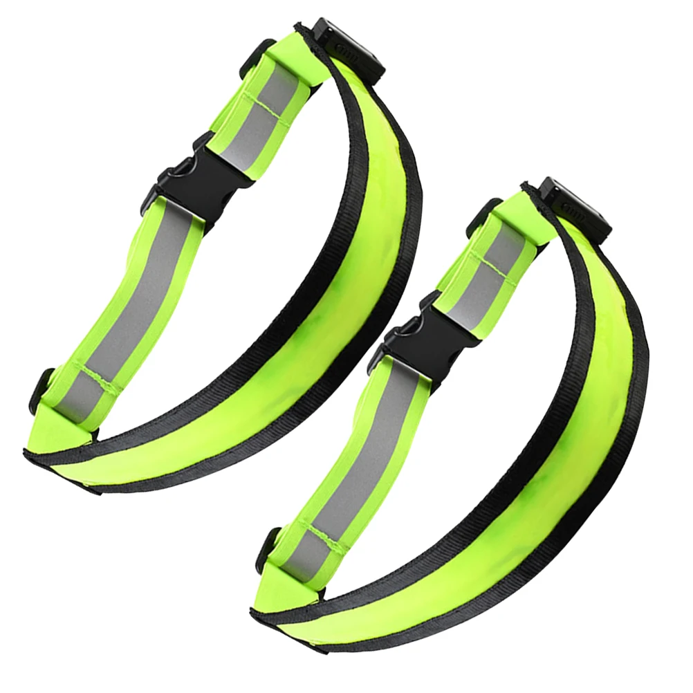 

2pcs Night Running Reflective LED Light Belt Rechargeable Adjustable Safety Gear for Joggers Cyclists Outdoor Camping Hiking