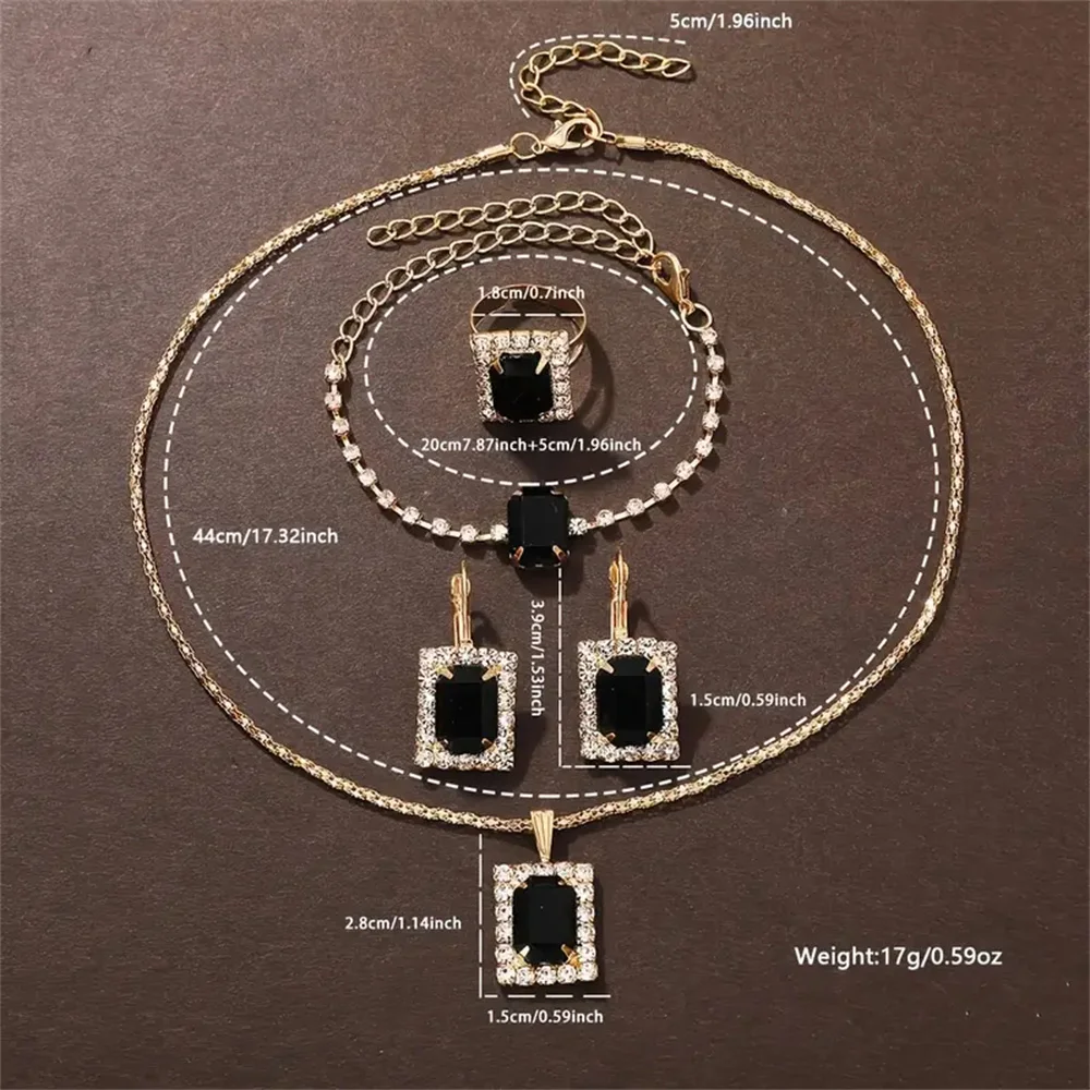 Элегантный комплект женских часов из 6 предметов — кварцевый механизм, квадратный корпус, ремешок из цинкового сплава, функция таймера — идеальный подарок на День святого Валентина