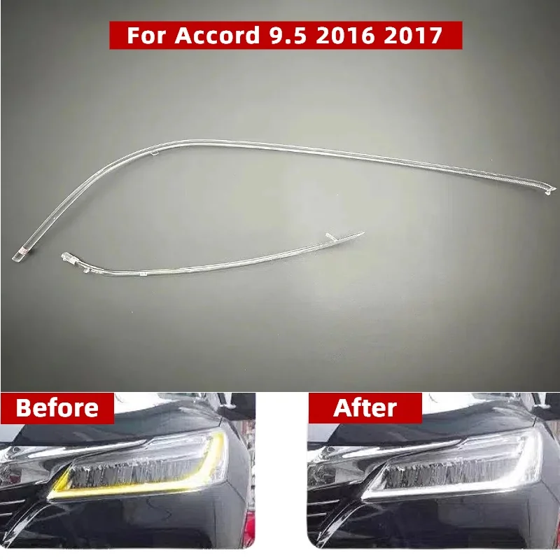

Для Honda Accord 9.5 2016 2017 DRL светодиодные фары направляющая пластина дневных ходовых огней трубка автомобиля дневные ходовые огни бар
