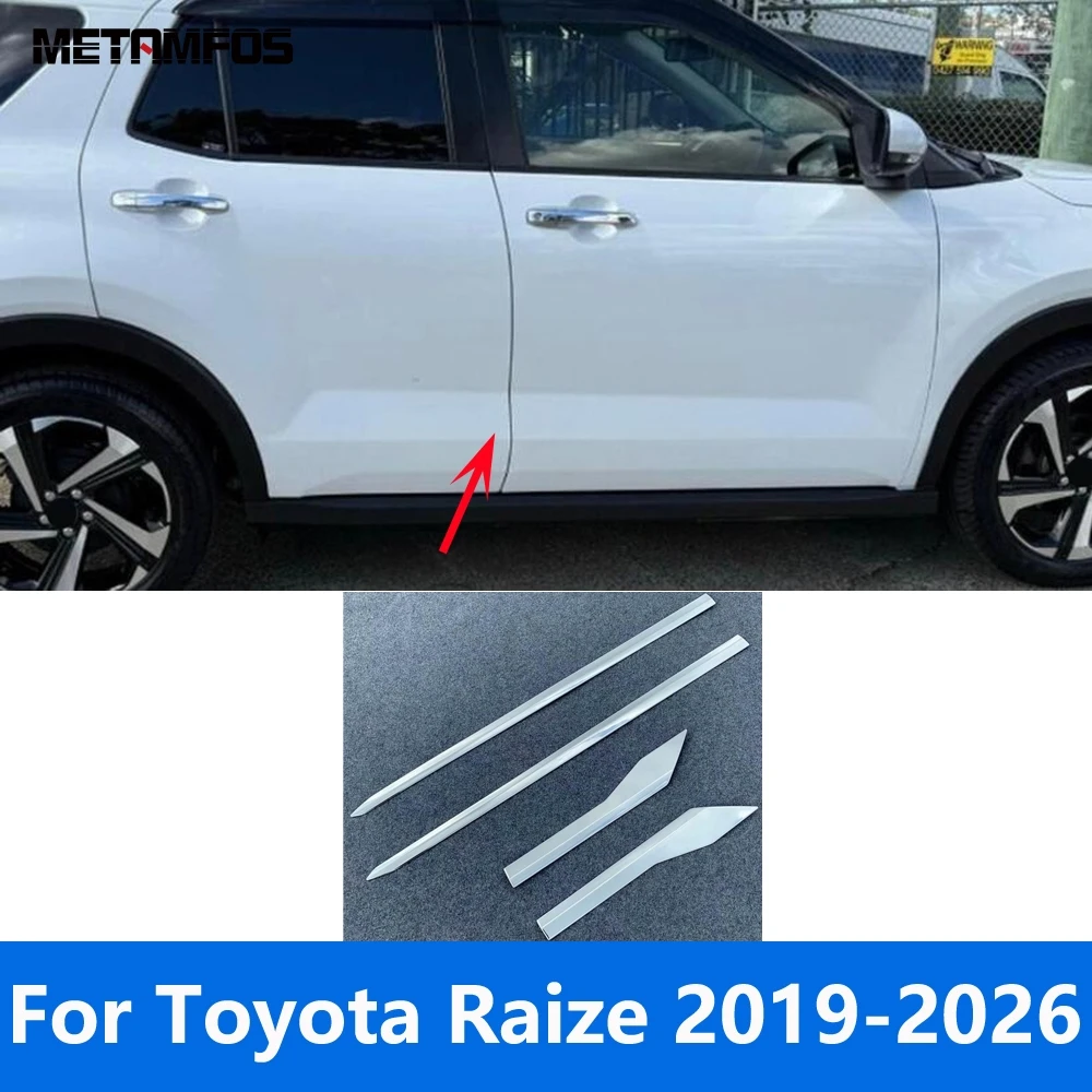 

Exterior Accessories For Toyota Raize 2019-2025 2026 Chrome Door Side Line Strip Body Skirt Molding Trim Sticker Car Styling
