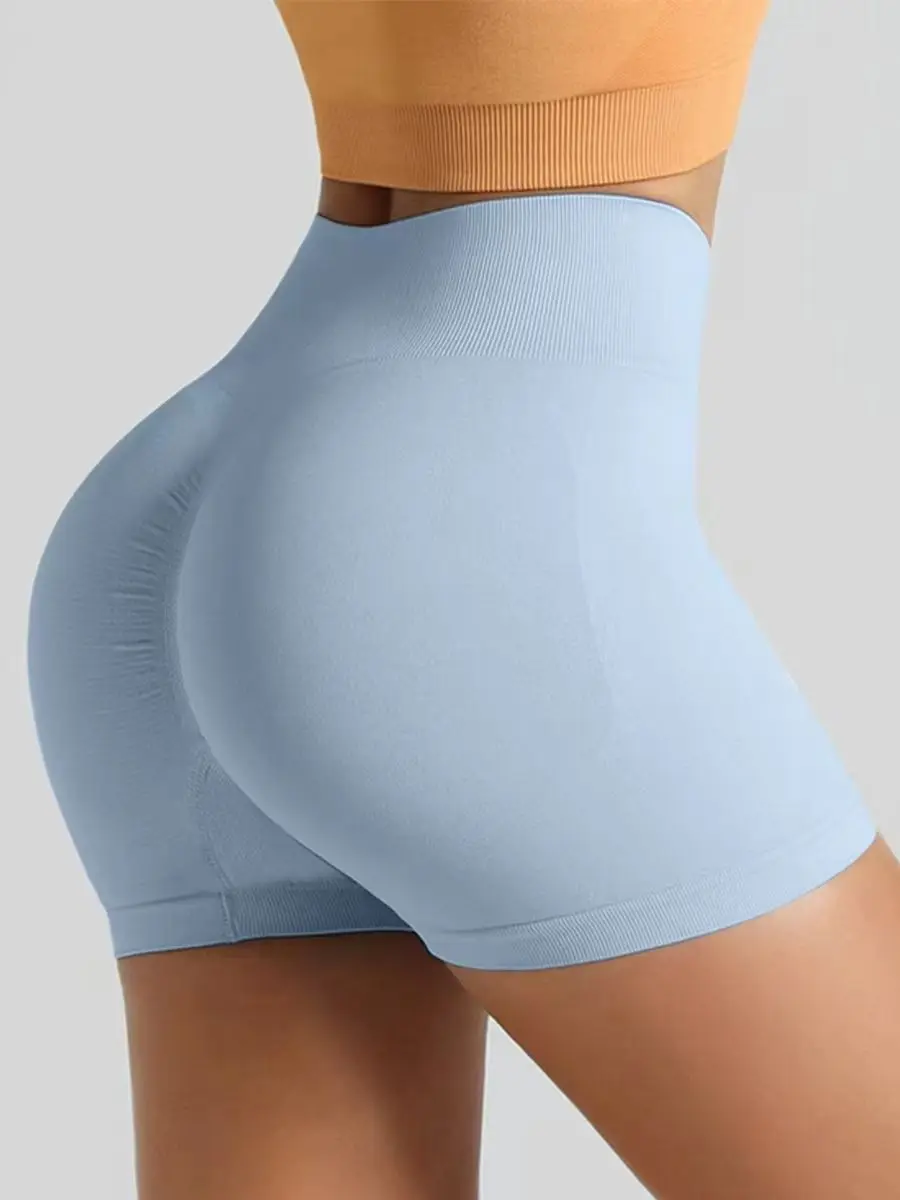 High Waisted Yoga Shorts Women Butt Lifting Tummy Control Workout Fitness Running Stretchy Booty Lift Leggings Gym Activewear