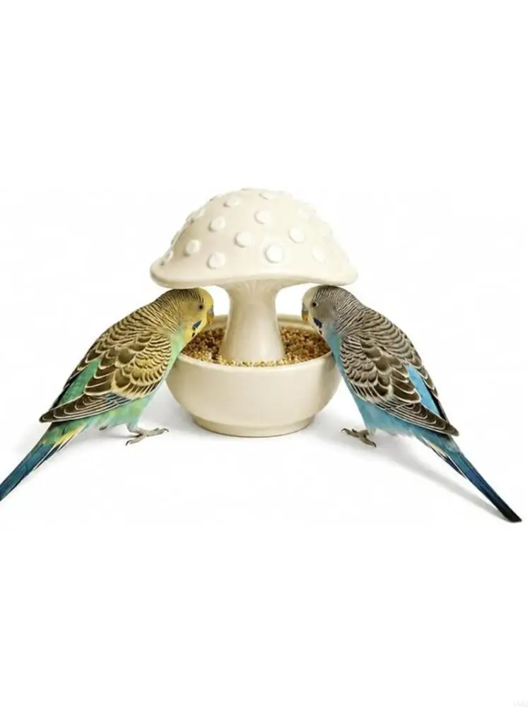 Pet Bird Feeding Bowl with Mushroom Form and Lower Dish 55KF