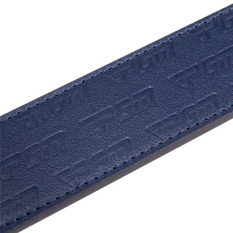 ABJV حزام رجالي موضة ثلاثي الأبعاد شعار منقوش طبقة علوية جلد البقر سبيكة مشبك ملابس غولف حزام للرجال B