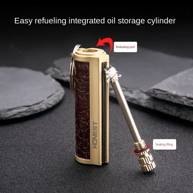 Portable Lighter Match Stick Camping Lighter Metal Waterproof Keychain Reusable Outdoor Camping Survival Tools Men's Gadgets