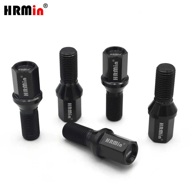 HRmin Extended 17mm Hex Concave Top Head Cone Seat Gr.5 Titanium Automobile Vehicle Car Wheel Bolt M14x1.25mm