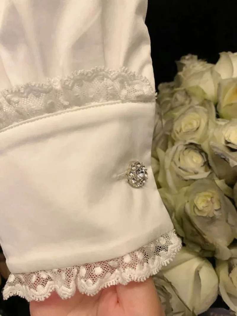 Diamond Blusas mujer plisowana tunika koszule i bluzki z długim rękawem camisas 2023 wiosna odzież damska koreański elegancki sznurowany ropa