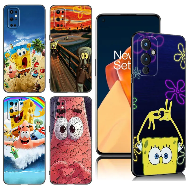 Best friend Sponge-Bob Phone Case For OnePlus 9 10 ACE 2V Pro 9RT 10T 10R 11R Nord CE 2 3 Lite N10 N20 N30 5G Black Cover