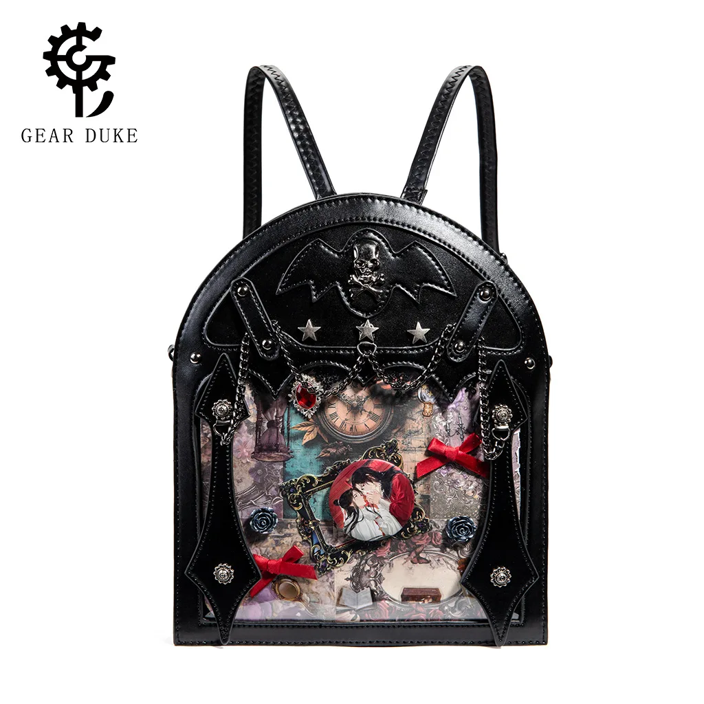 

Hot-Selling Gothic Style Backpack for Women, Suitable for Conventions and Subcultures, Dark Style, Large Capacity, Black