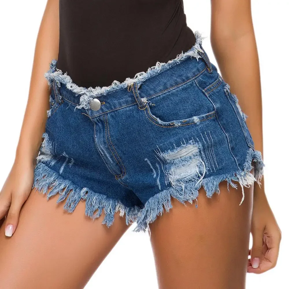 Sexy High Waist Women Ripped Denim Jean Shorts