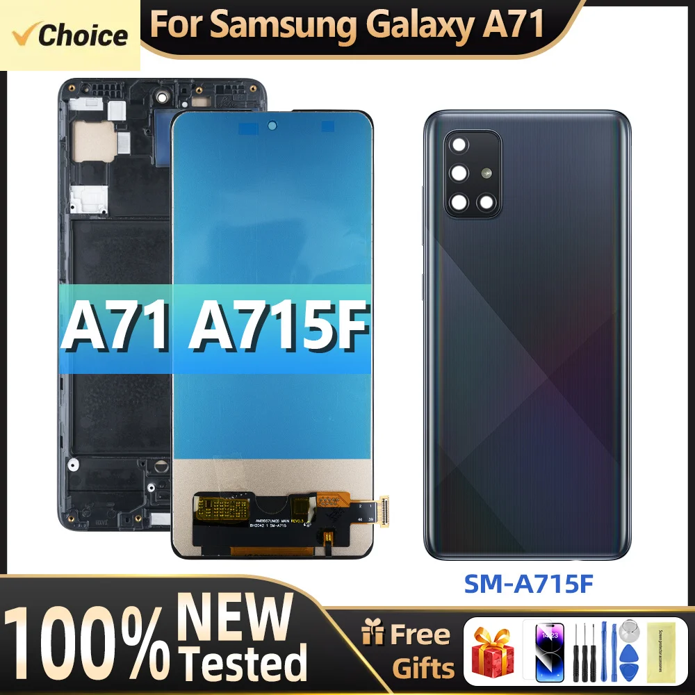 6.7\'\' Super AMOLED For Samsung Galaxy A71 LCD Display Touch Screen Digitizer Assembly  LCD For SM-A715 A715F Replacement Part