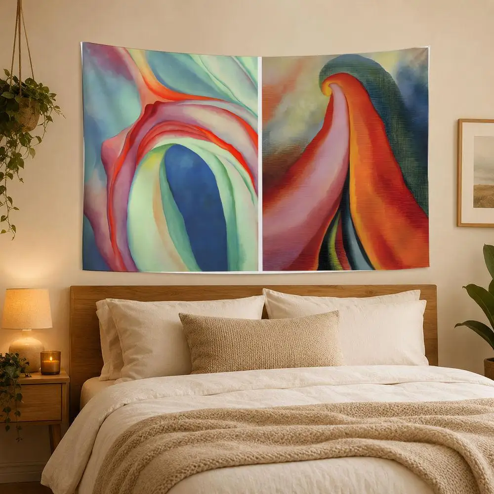 G-Georgia O'Keeffe Singer Tapestry House Bedroom Living Bar Garden Microfiber Decoration Background