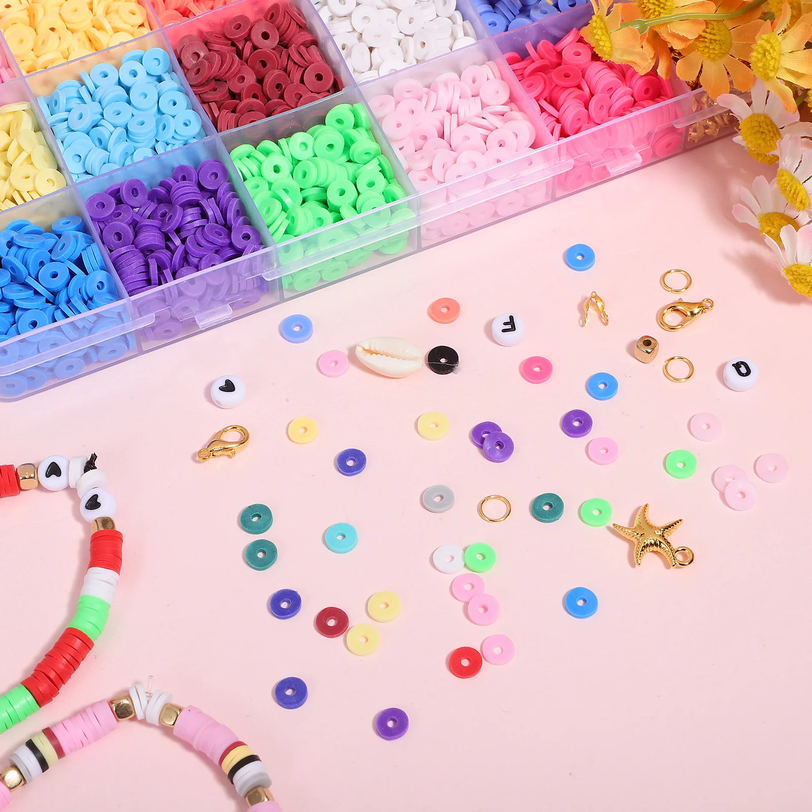 

Bohemian 1 Box Clay Beads Making Kit Lightweight Comfortable DIY Polymer Jewelry Accessories Bracelets Necklace Beads For Girls