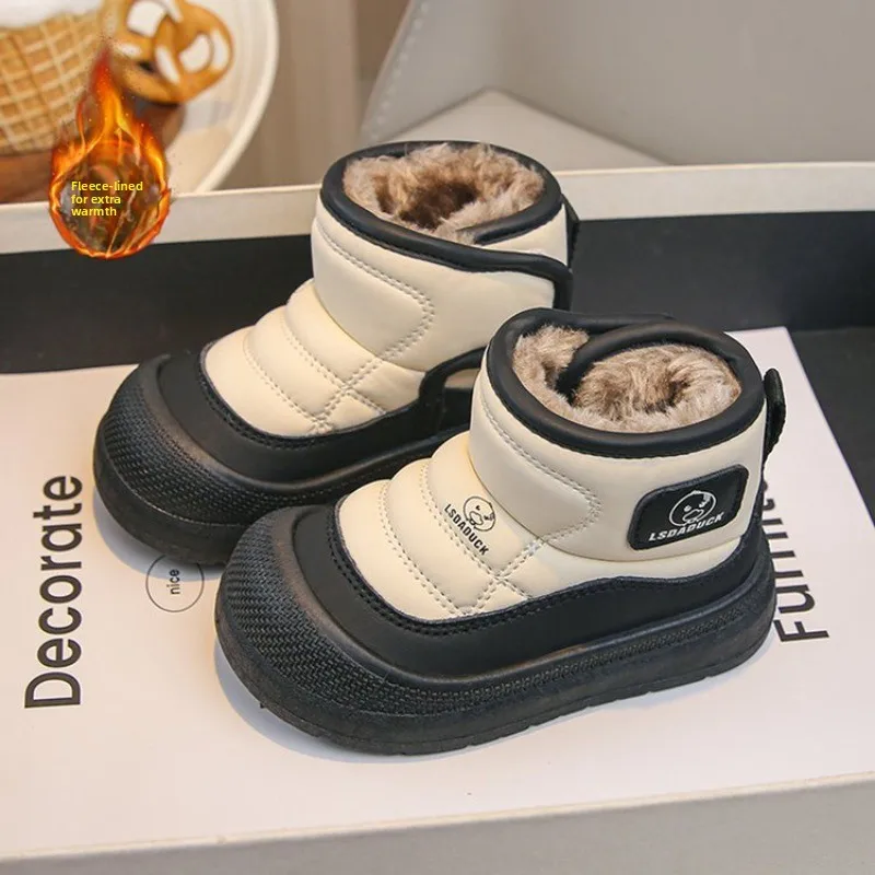 Kinder-Schneestiefel Winter Jungen Plüsch Verdickte Plateau-Baumwollschuhe Bequeme Mädchen Warme Wasserdichte Modische Plüschschuhe – Detail 7