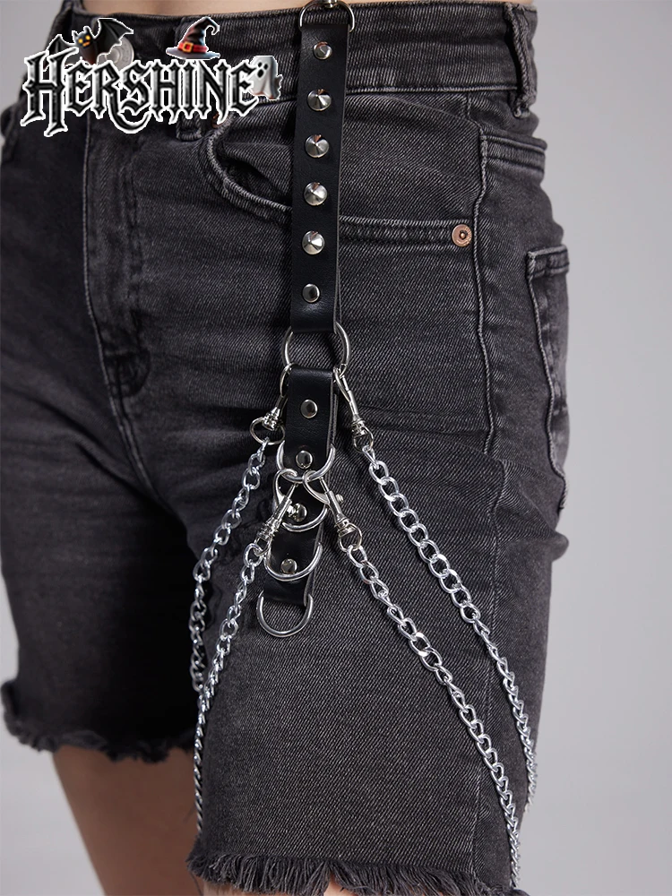 HERSHINE 1 ピース女性のファッションチェーンレギンス Y2K ダークゴシックパンクハロウィンアクセサリーホリデーギフトナイトクラブロックヒップホップ