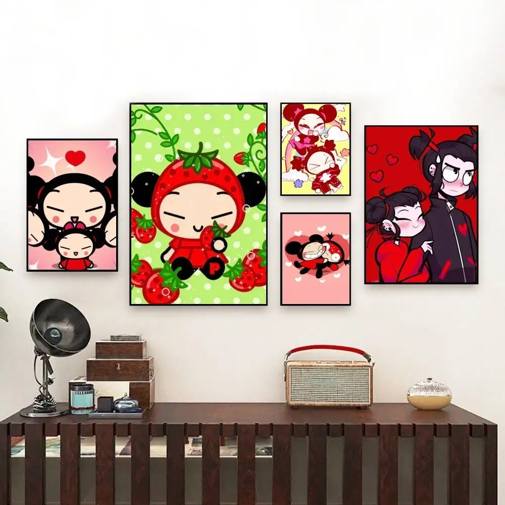 

Cute Cartoon Pucca Garu Anmie Poster Perfect Space Sticker Self Adhesive for Office Home Theater Wall Art Decor Fancy Gift