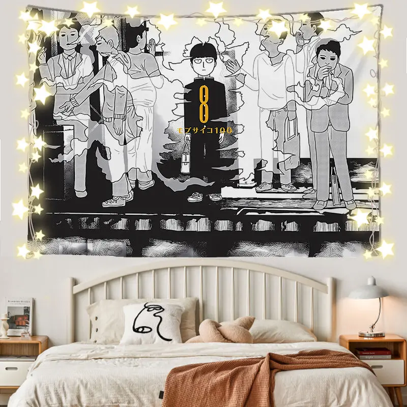 

Mob Psycho 100 Mobu Saiko Hyaku Kageyama Shigeo Reigen Arataka Dimple Cosplay Room Posters Background Cloth Decoration Xmas Gift