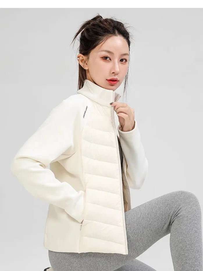 Quente gola roupas de fitn leve para baixo jaet ort sle portátil versátil feminino facionable inverno outerwear