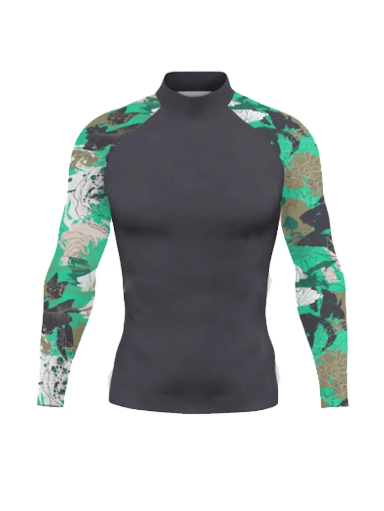 Men's Long Sleeve Swim Shirts Sun Protection Quick Dry T-Shirt Athletic Workout Running Tops Shirts