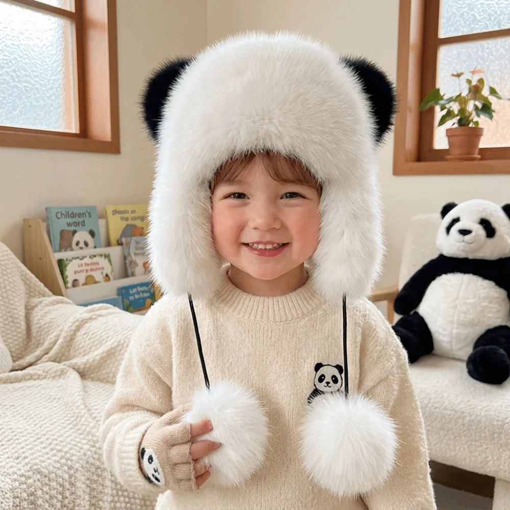 Cute Polyester Ear Flap Hat 54cm-56cm/60cm /Adults Raccoon Tail Hat Windproof Cold Proof Hat For