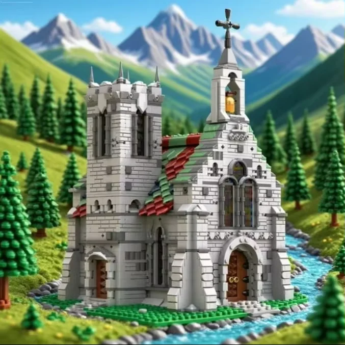 2519PCS MOC Gothic Church Building Blocks Medieval Street View Architecture Model Bricks Iders Assemble Toys Gift for Adult Kid