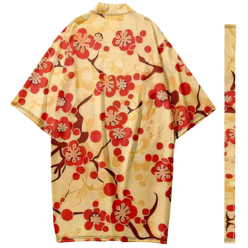 

Japanese Long Kimono Men Retro Flora Cardigan Women Samurai Costume Kimono Cosplay Fashion Kimonos Casual Shirt Yukata Jacket