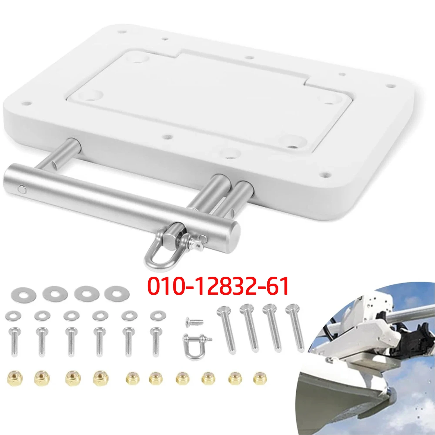 

010-12832-61 Boats Quick Release Bracket Plate System for Garmin Force Kraken Trolling Motor, 010-12832-60, 0100209801- White