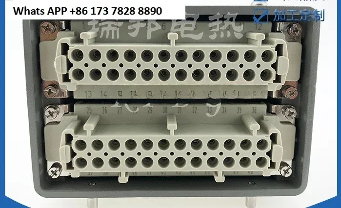 Hot runner 48-core aviation plug 16A mold temperature control box heavy-duty rectangular connector 32-core 48-core junction box