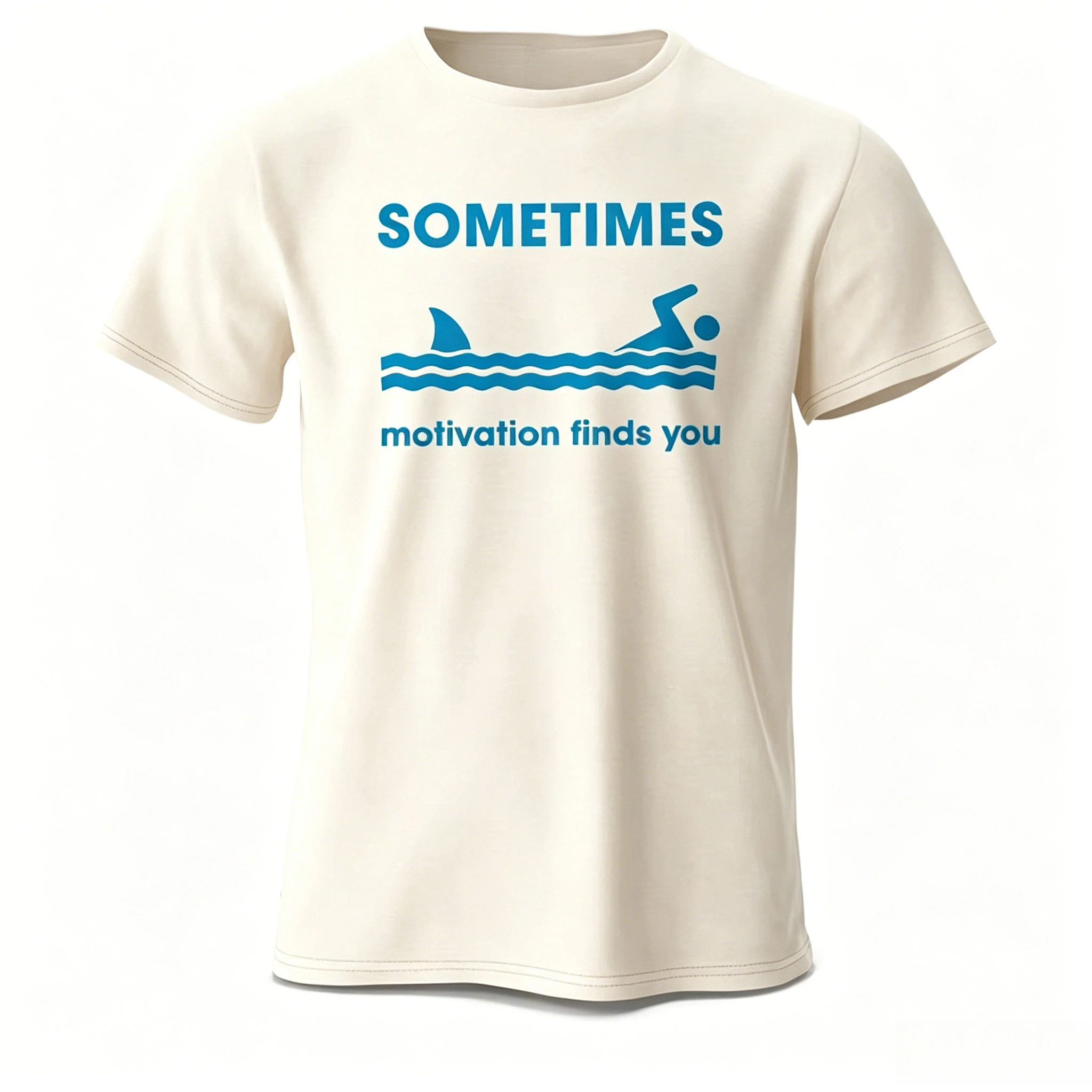 Manchmal findet die Motivation dich. Bedrucktes Herren-T-Shirt aus Baumwolle, übergroß, humorvolle Grafik-T-Shirts für Damen, Tops, T-Shirts, Streetwear
