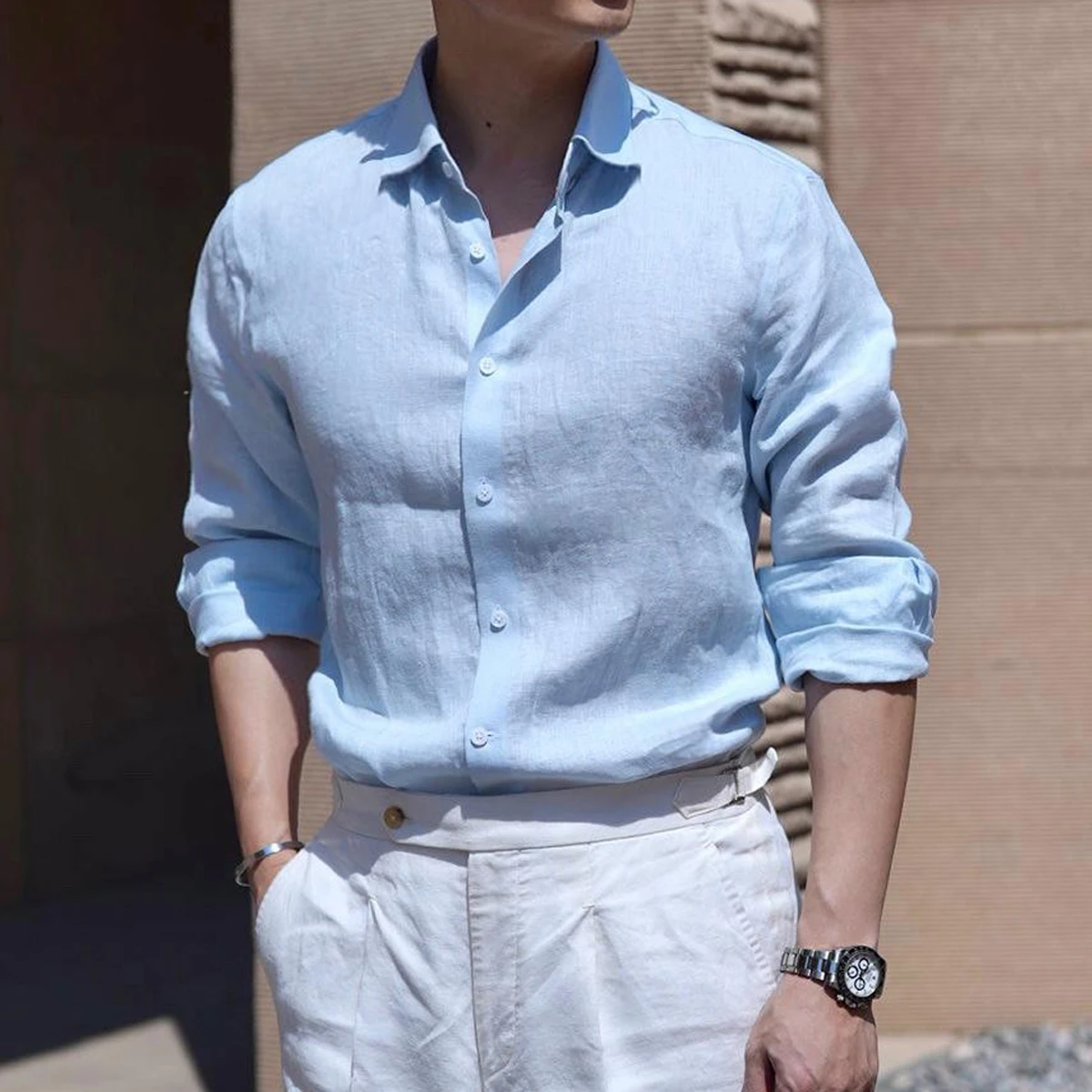 

Pure Linen Long Sve irt Men's Loose Fit Faionable Summer 2025 Comfortable Skin-friendly Classic Sle Luxury Base irt