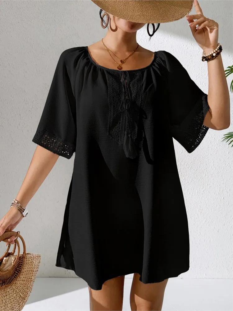 Damskie stroje kąpielowe Luźne tuniki Bluzki Narzutki na bikini Sukienki Kostiumy kąpielowe Letnie stroje plażowe Koszulki damskie Bawełniane bluzki Odzież plażowa