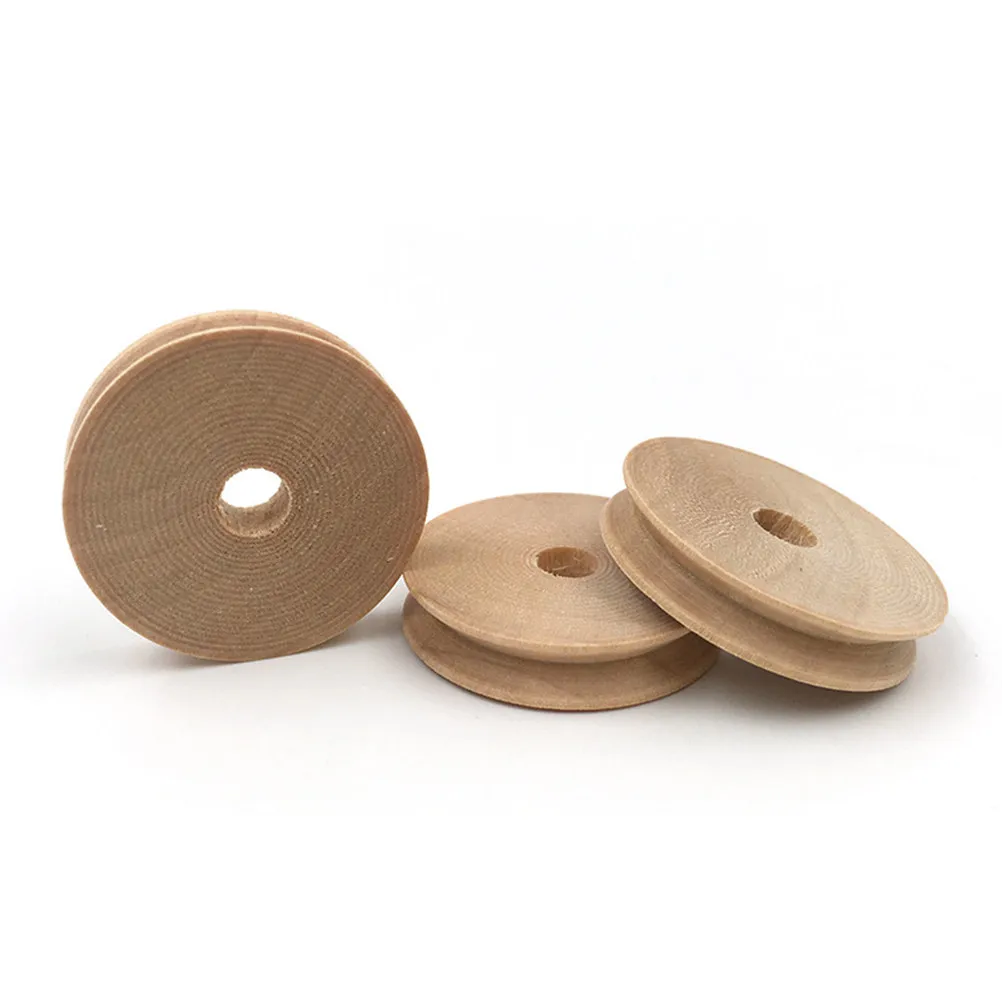 20Pcs Premium Solid Wood Small Wheels Handmade Craft Accessories DIY Car Parts 2x0.6cm Perfect for Home Outdoor Use
