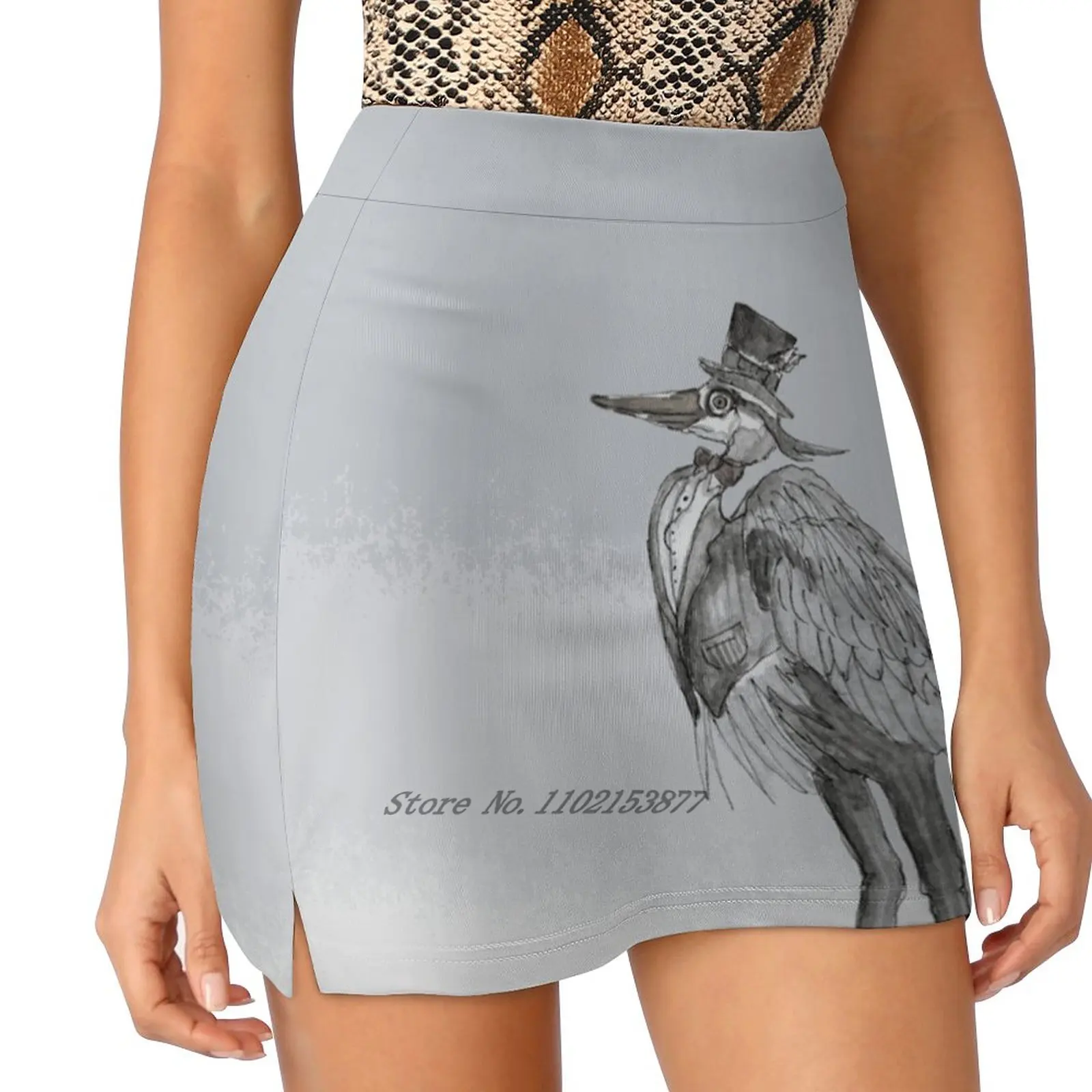 

A Very Important Bird Summer Women's shorts Skirt 2 In 1 Fitness Yoga Skirt Tennis Skirts Great Blue Heron Wetlands Greenbelt