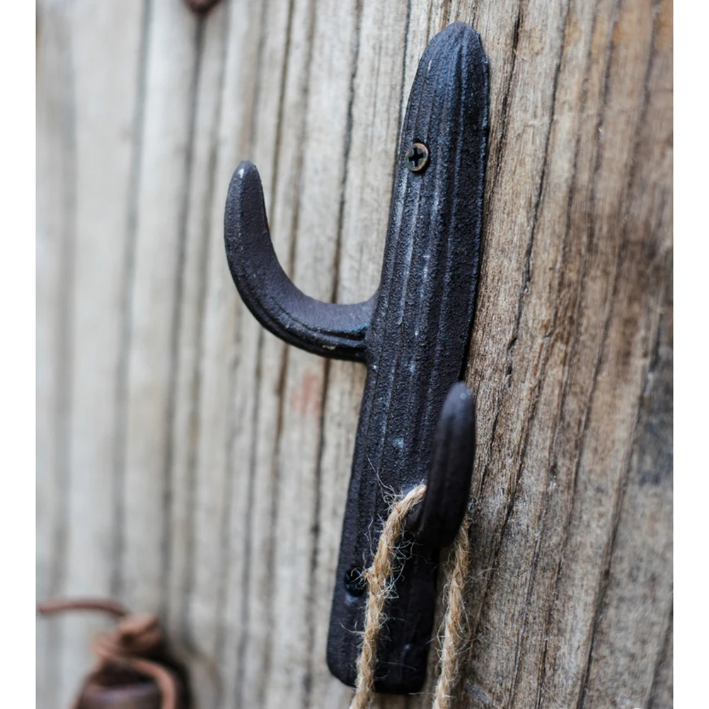 

Чугунные крючки кактус, настенные вешалки, декоративный органайзер для хранения для ванной комнаты, спальни, прачечной, пальто, полотенец