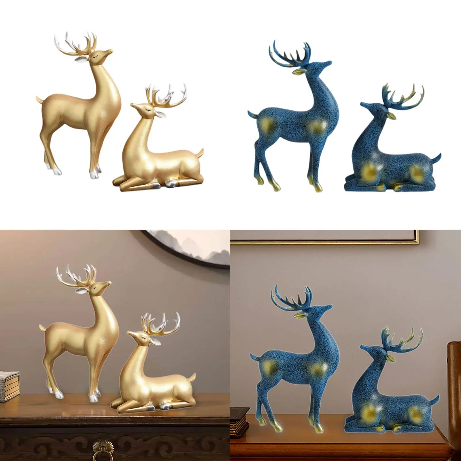 

2x фигурки оленей, сидячие стоячие статуи оленя, рождественский декор, животное