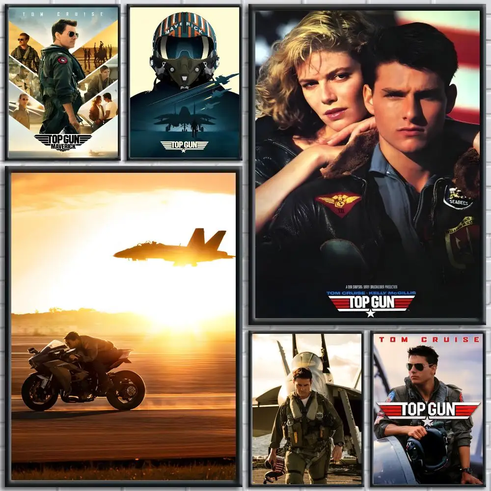 Top Gun Movie Poster Painting Prints Wall Art Picture Film Room Home Bar Cafe Decor Home Mural