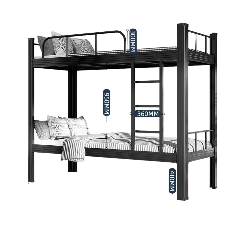 Modern Double Decker Metal Banker Bed Extendable Knock Iron Steel Tube Gold Supplier School Dormitory Loft Furniture Frame