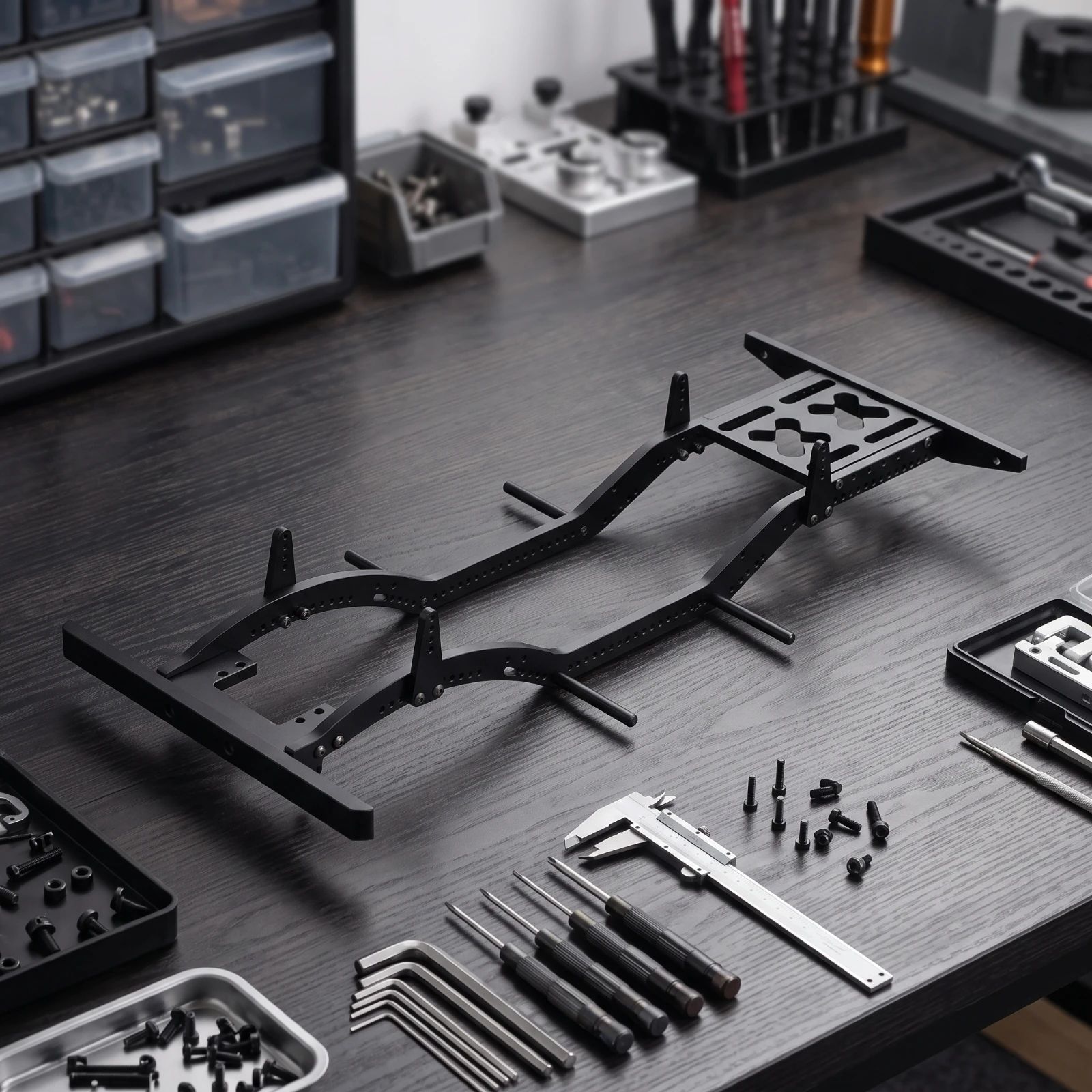 RC Crawler Chassis Kit Predrilled RC Crawler Chassis with Rails Sturdy Rigid for Hobbyists, Custom Builds