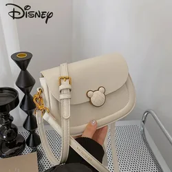 Disney Mickey Cartoon Crossbody Bag Korean Elegant Style Mini Women's Handbag Fashionable Elegant Single Shoulder Bag Maillard