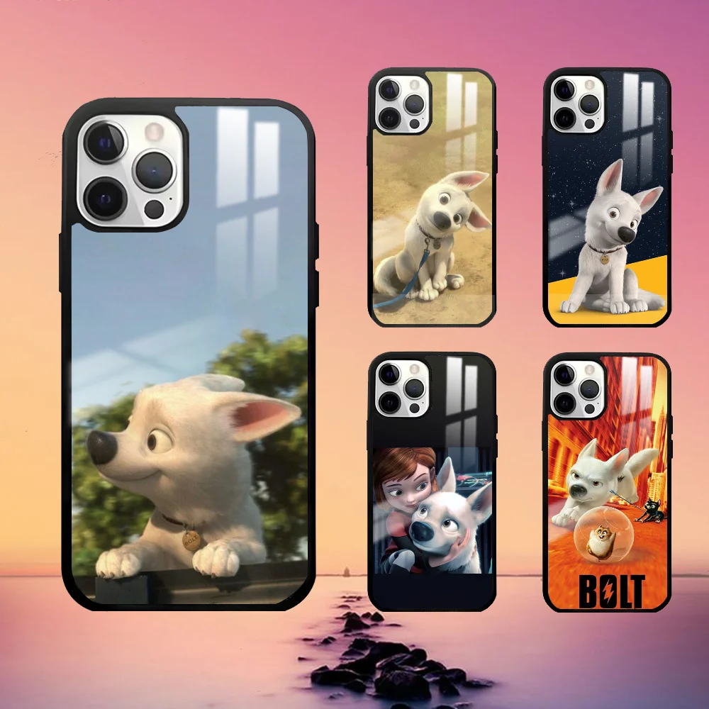 Cute cartoon white Dog B-Bolt Phone Case For iPhone 16 15 14 13 12 11 Pro Max Plus Mini Fashion High Quality mirror phone case