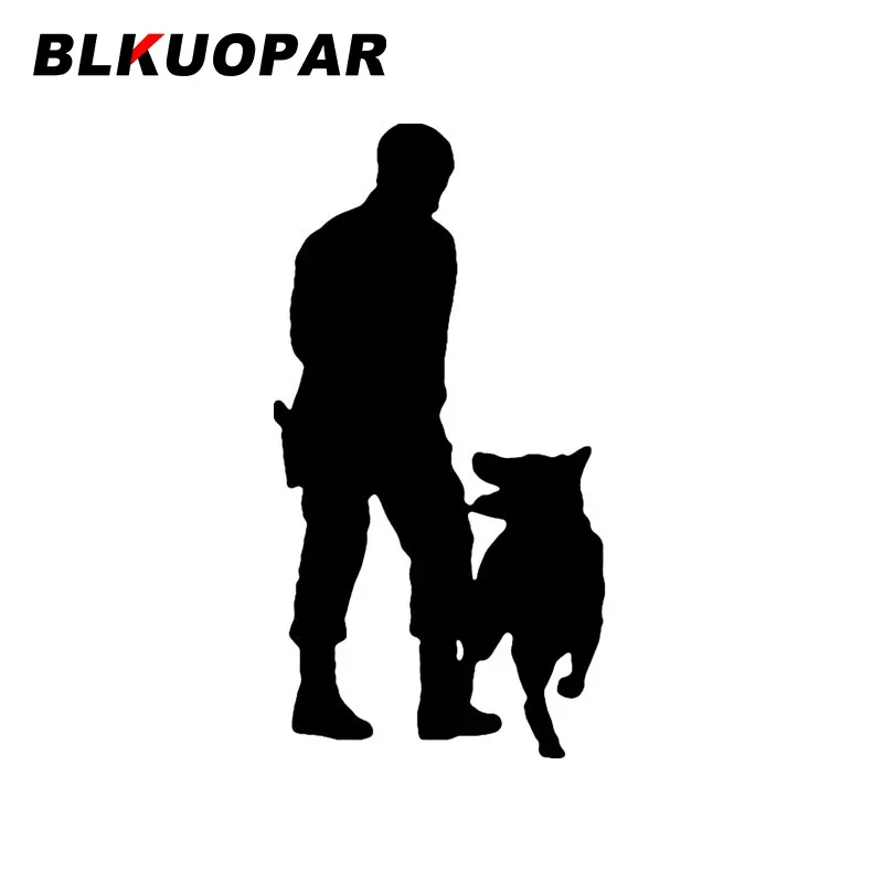 

BLKUOPAR Police Dog Silhouette Car Stickers Fashion Vinyl Decal Scratch-Proof Die Cut Windshield Laptop Car Styling